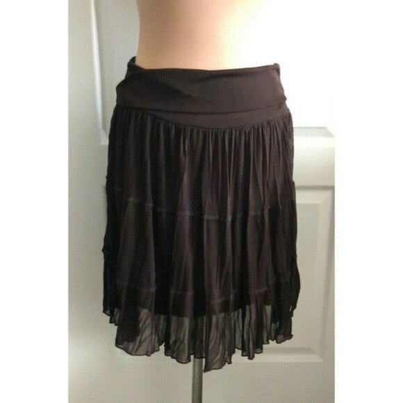 BCX Brown Tiered Skirt Adjust Length Sz.L (JUNIORS) - Picture 1 of 8